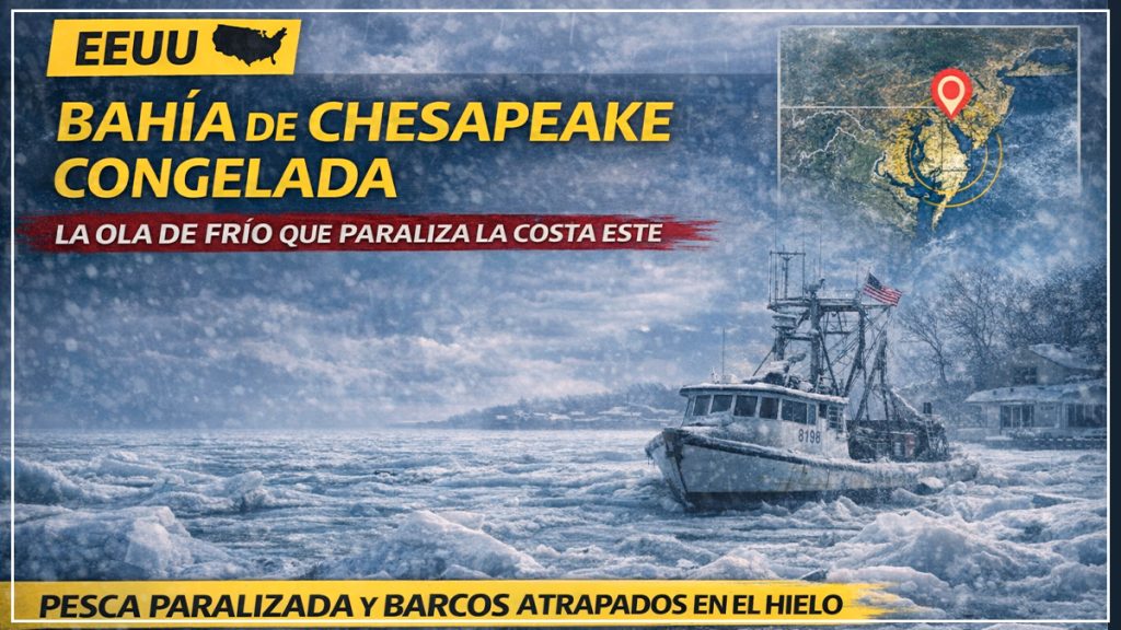 Bahía de Chesapeake congelada: la ola de frío que paraliza la costa este Bahía de Chesapeake congelada
