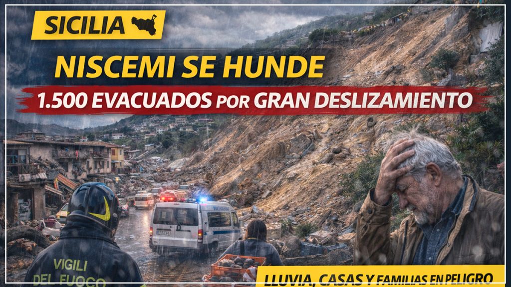 Niscemi (Sicilia) se hunde: 1.500 evacuados tras el gran corrimiento Niscemi Sicilia gran deslizamiento