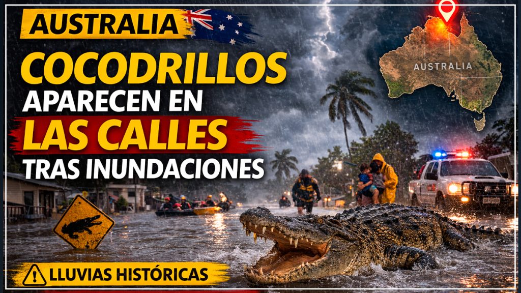Inundaciones en Australia cocodrilos